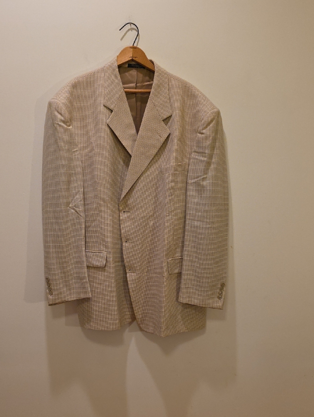 Light Beige Glen Plaid Sport Coat Blazer